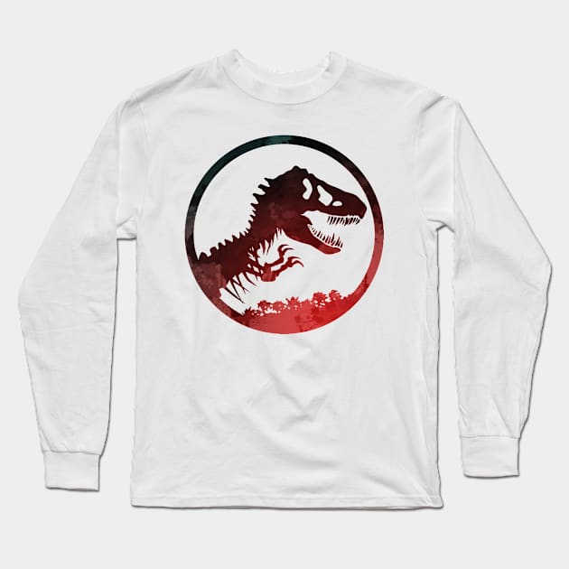 Dinosaur Inspired Silhouette Long Sleeve T-Shirt by InspiredShadows